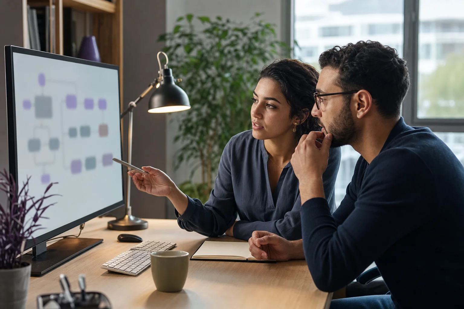 Team reviewing an AI workflow