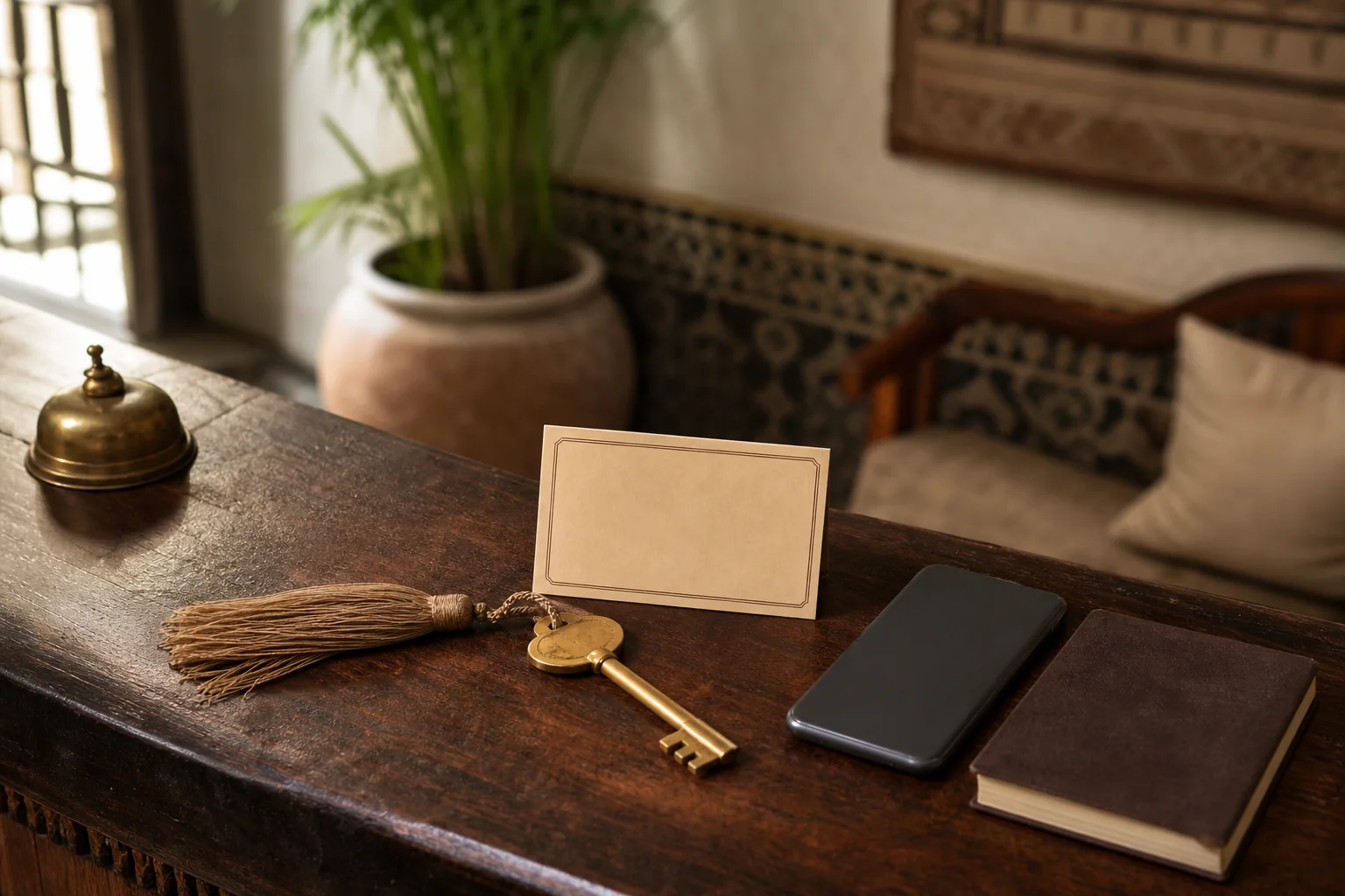 Riad reception details for guest arrival