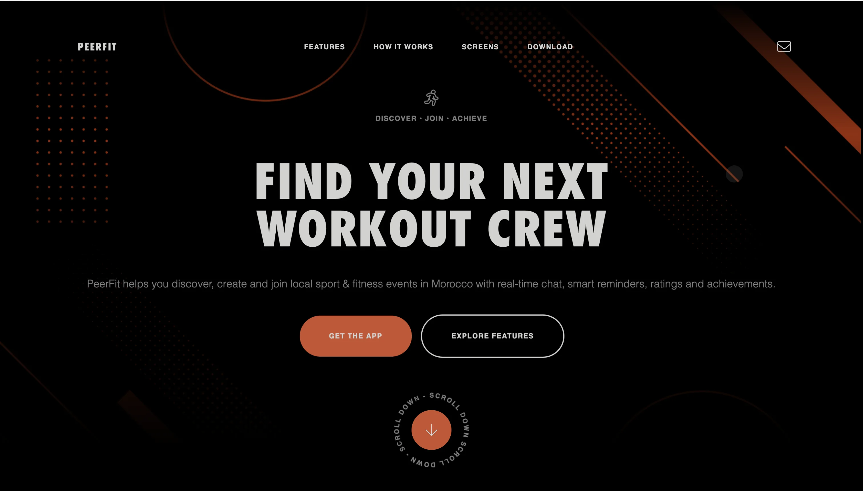 PeerFit app marketing website