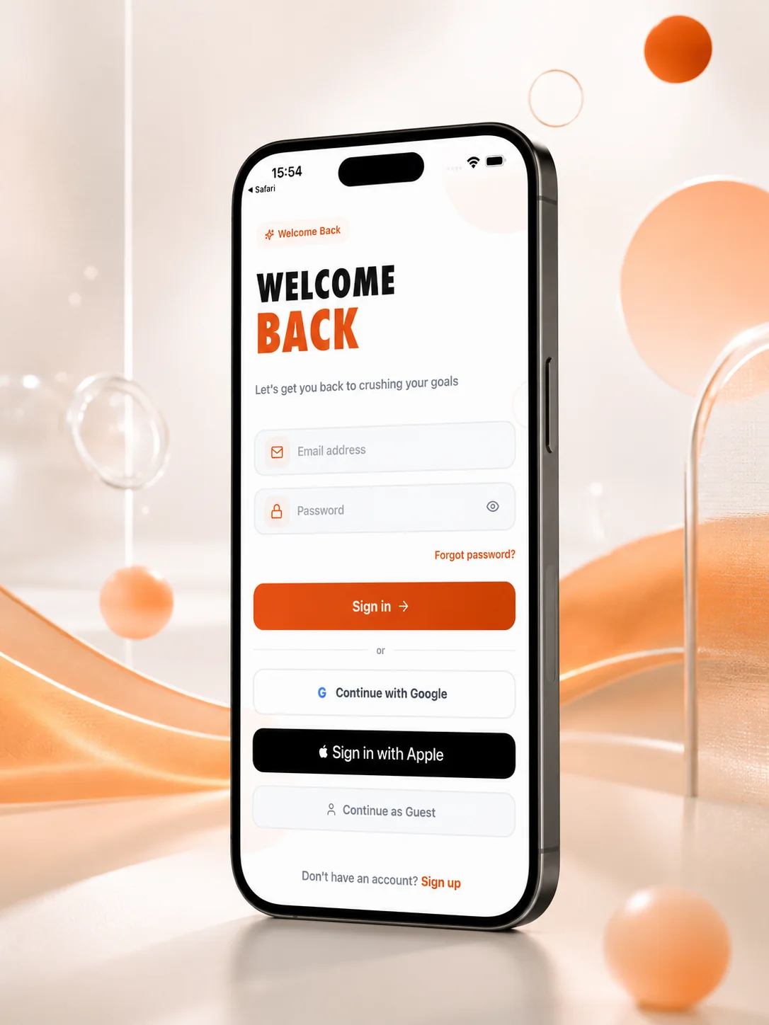 PeerFit sign-in screen