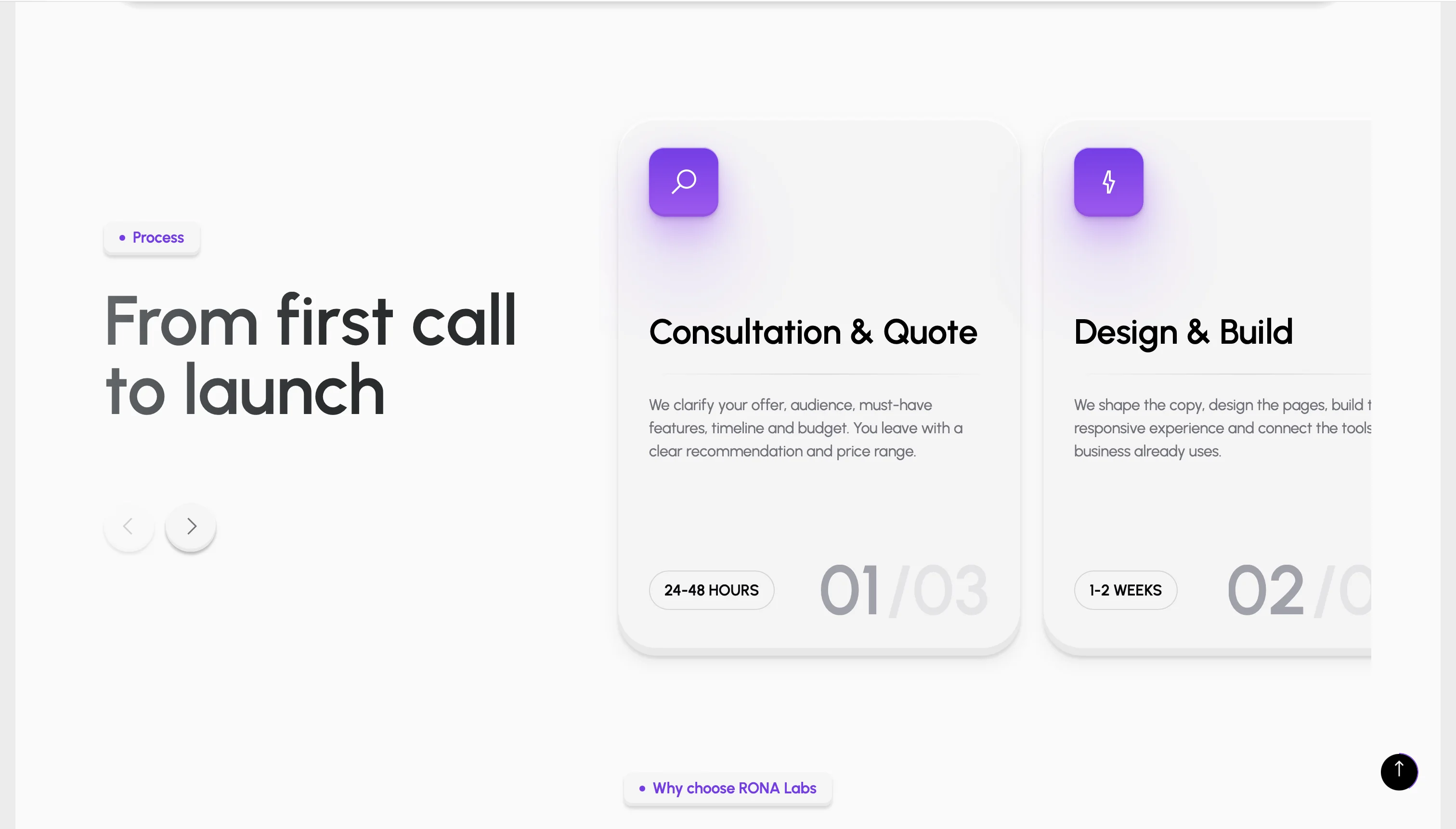 RONA Labs consultation and delivery process section