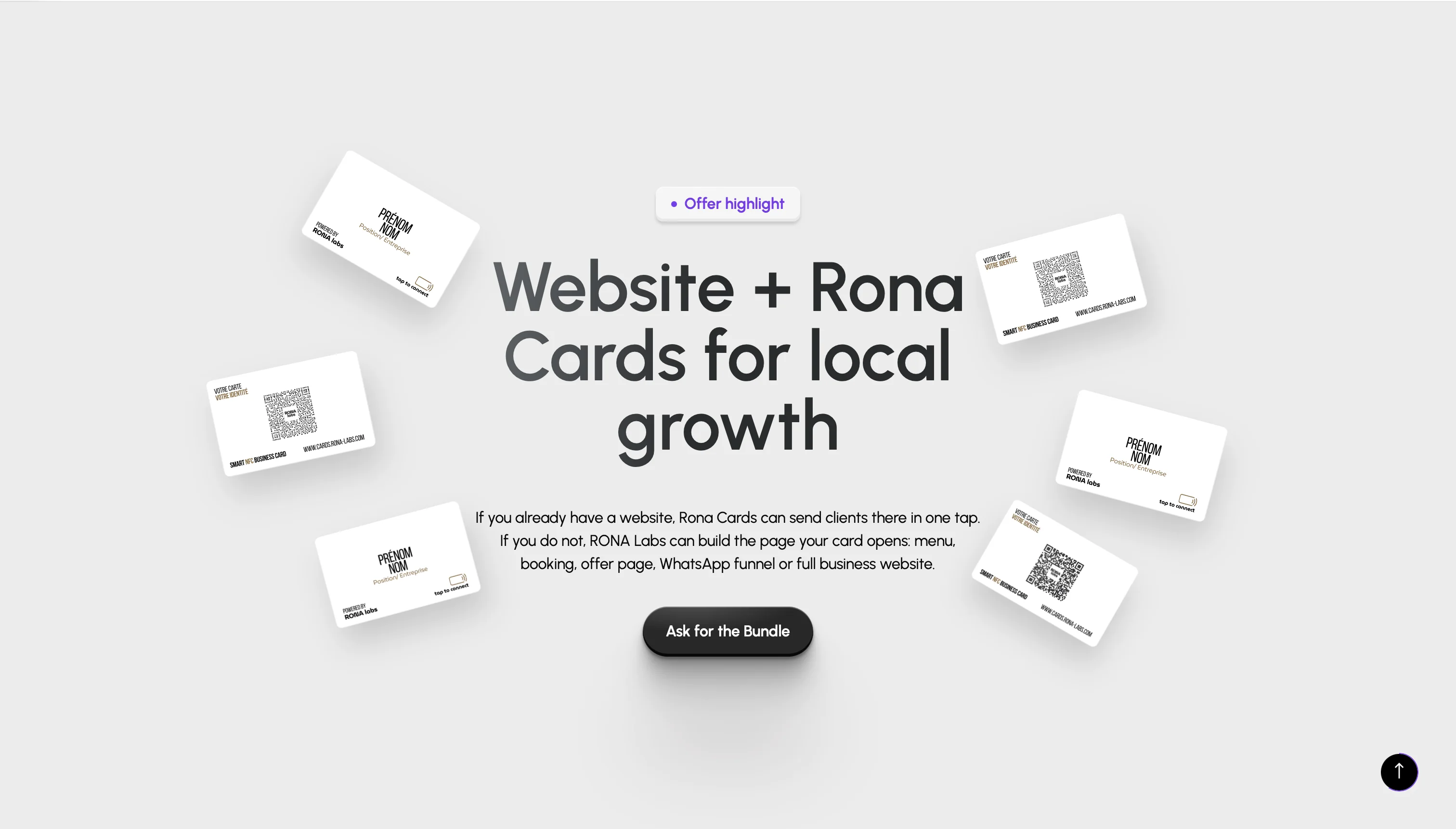 RONA Labs website and RONA Cards bundle