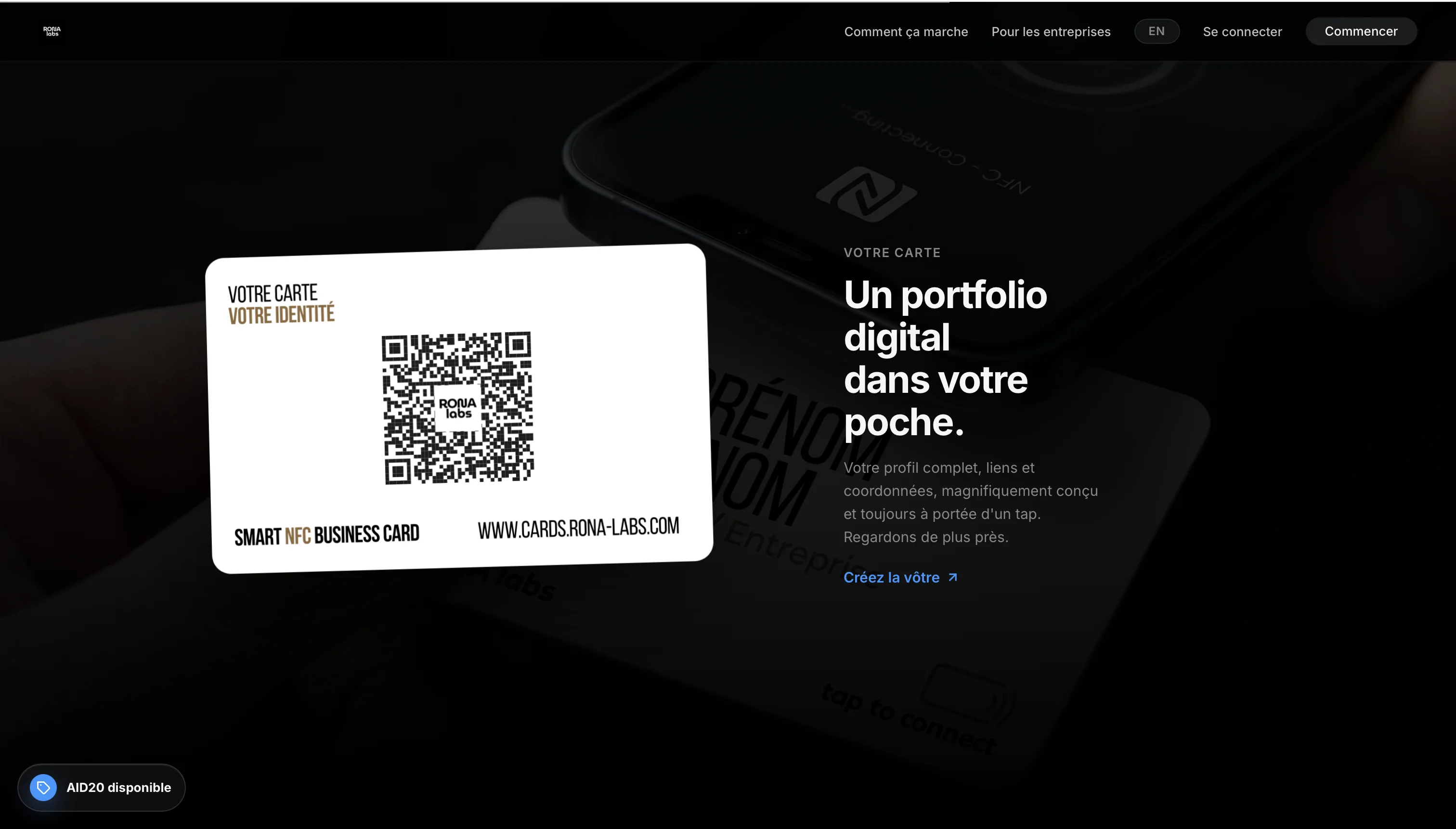 Rona Cards digital portfolio and QR sharing view