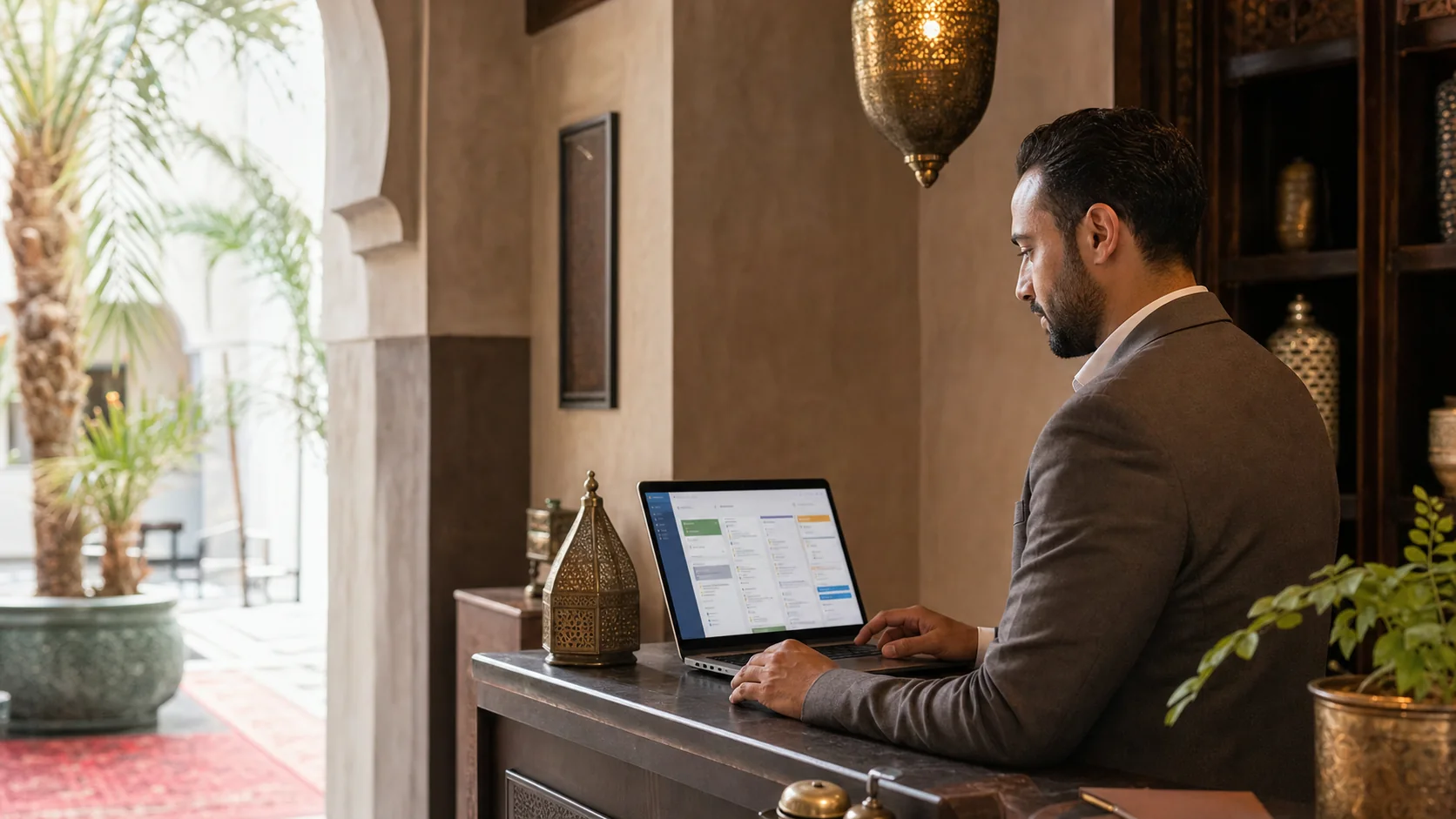 Hotel manager monitoring an AI-assisted guest inquiry workflow