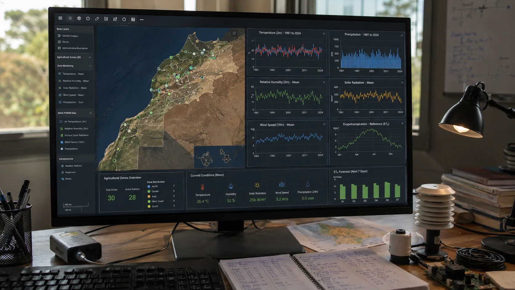 Smart irrigation monitoring dashboard for Morocco